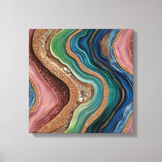 Boho Glitter Agate Canvas Kunst (Voorkant)