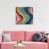 Boho Glitter Agate Canvas Kunst (Insitu (Woonkamer))