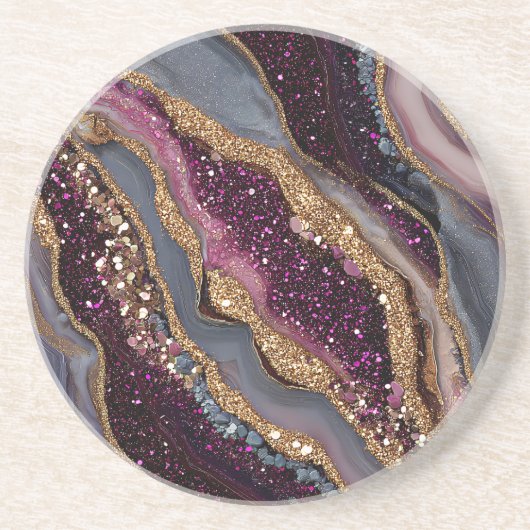 Boho Glitter Agate Onderzetter (Voorkant)