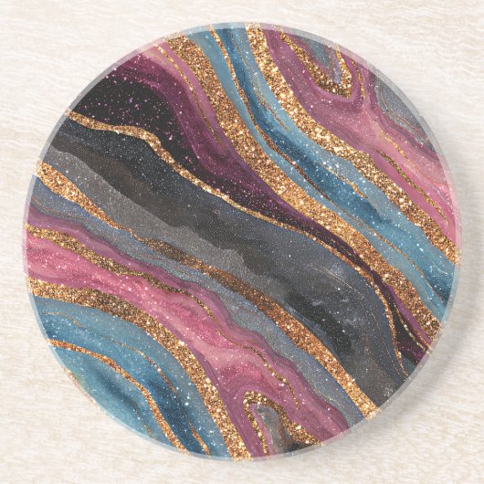 Boho Glitter Agate Onderzetter (Voorkant)