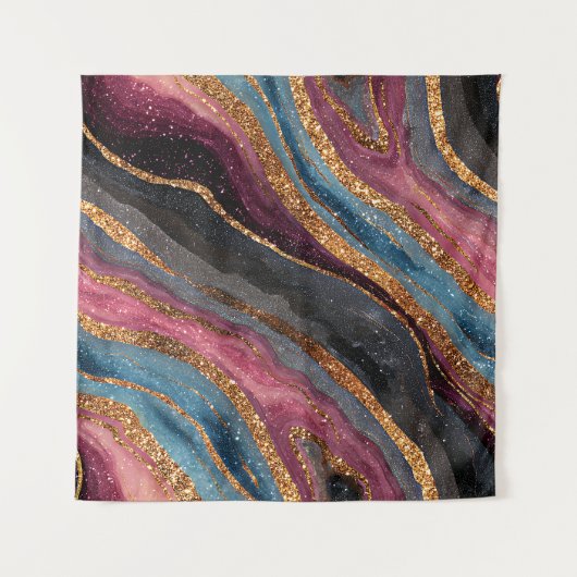 Boho Glitter Agate Wandtapijt Wandkleed (Voorkant)