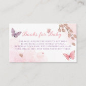 Boho Glitter Books for Baby Butterfly Baby shower Informatiekaartje (Voorkant)