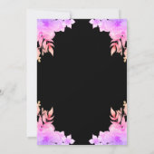 Boho Glow Neon Kleuren Zwart Bloemen 50ste Verjaar Kaart (Achterkant)
