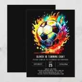 Boho Goal Waterverf Voetbal Verjaardag Kaart (Voorkant / Achterkant)