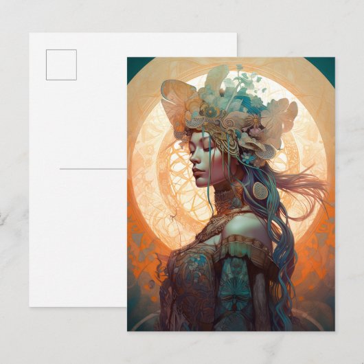 Boho Goddess Queen Fantasy Art Briefkaart (Voorkant / Achterkant)