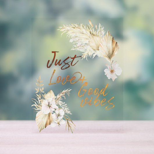 Boho Goede gevoelens en boeketten Acryl Bord (Neutraal)