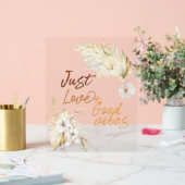 Boho Goede gevoelens en boeketten Acryl Bord (Huwelijk)