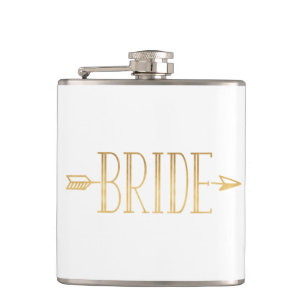 Boho Gold Arrow Bride Flask Heupfles