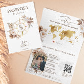 Boho Gold Bestemming Huwelijk Paspoort QR Code
