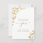 Boho Gold Butterfly Chic Vrijgezellenfeest Harteli Bedankkaart (Voorkant)