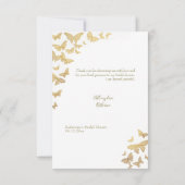 Boho Gold Butterfly Chic Vrijgezellenfeest Harteli Bedankkaart (Achterkant)