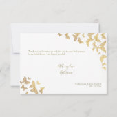 Boho Gold Butterfly Script Vrijgezellenfeest Harte Bedankkaart (Achterkant)