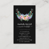 Boho Gold Crystal Cluster Flowers Feathers Busines Visitekaartje (Achterkant)