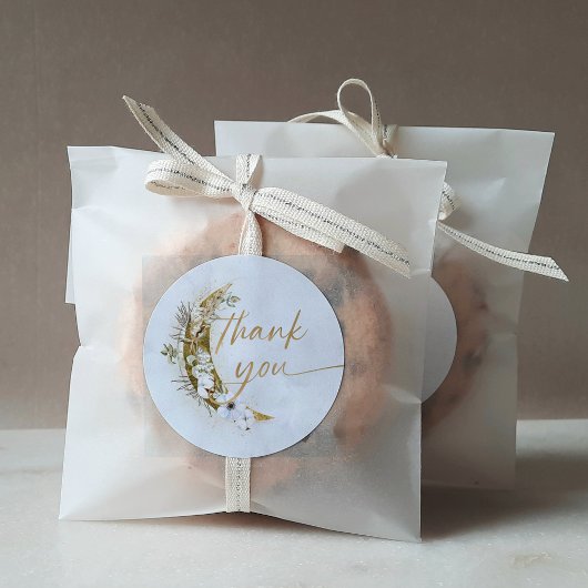 Boho Gold Dust & Clouds Classic Roun Ronde Sticker