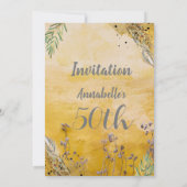 Boho Gold Elegant bloemig 50e Kaart (Achterkant)