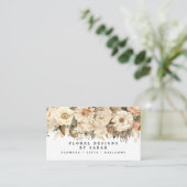 Boho Gold en Champagne Bloemen Visitekaartjes (Staand voorkant)