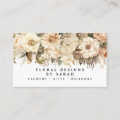 Boho Gold en Champagne Bloemen Visitekaartjes (Voorkant)