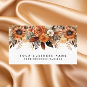 Boho Gold en Champagne Bloemen Visitekaartjes