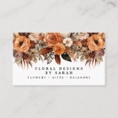 Boho Gold en Champagne Bloemen Visitekaartjes (Voorkant)