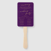 Boho Gold en Paarse bruiloft Handwaaier (Achterkant)
