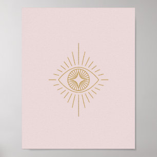 Boho Gold en PinkDiamond Eye Dorm Room Art   Poster