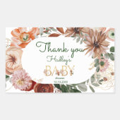 Boho Gold eucalyptus baby shower bedankt Rechthoekige Sticker (Voorkant)