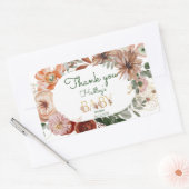 Boho Gold eucalyptus baby shower bedankt Rechthoekige Sticker (Envelop)