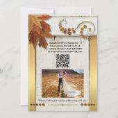 Boho Gold Fall Leaves Happily Ever After Kaart (Achterkant)