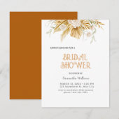 Boho Gold Floral Bridal Shower Invitation Folie IV RSVP Kaartje (Voorkant / Achterkant)