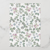 Boho Gold Foil and Eucalyptus Wedding Folie Uitnodiging (Achterkant)