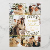 Boho Gold Foil Elegante foto Kerst Kaart (Voorkant)
