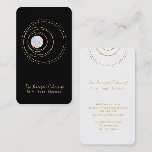 *~* Boho Gold Geometric Mandala Sacred Geometry Visitekaartje (Voorkant / Achterkant)