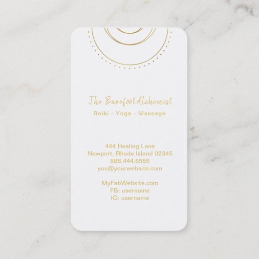 *~* Boho Gold Geometric Mandala Sacred Geometry Visitekaartje (Achterkant)