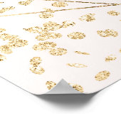 Boho Gold Glitter Bloemen Roze Afstuderen Bedankt Poster (Hoek)