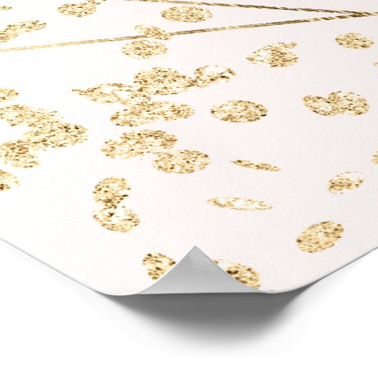 Boho Gold Glitter Bloemen Roze Afstuderen Bedankt Poster (Hoek)