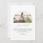 Boho Gold Glitter Feather Black Foto Afstuderen Aankondiging (Achterkant)