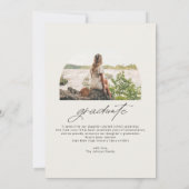 Boho Gold Glitter Feather Photo Afstuderen Aankondiging (Achterkant)