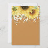 Boho Gold Glitter Sunflower Floral Baby shower Kaart (Achterkant)