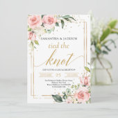 Boho Gold lijst druppelroze flora gebonden aan de  Kaart (Staand voorkant)