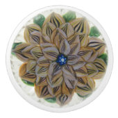 Boho Gold Lion Flower Victoriaans Keramische Knop (Voorkant)