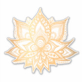 Boho Gold Lotus Bloem Sticker (Voorkant)