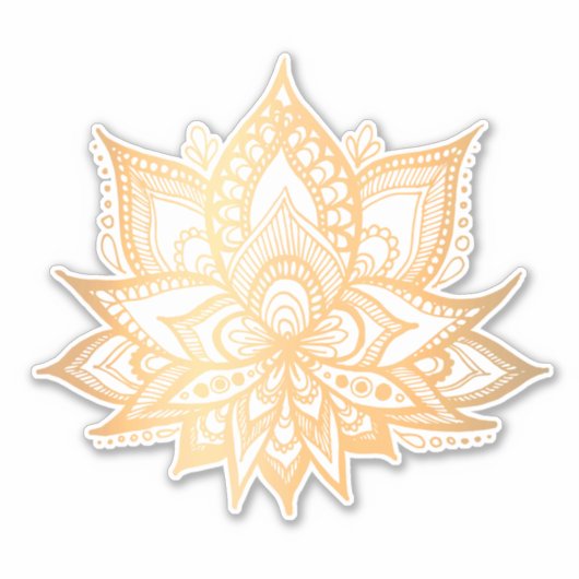 Boho Gold Lotus Bloem Sticker (Voorkant)