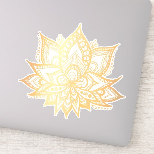Boho Gold Lotus Bloem Sticker (Detail)