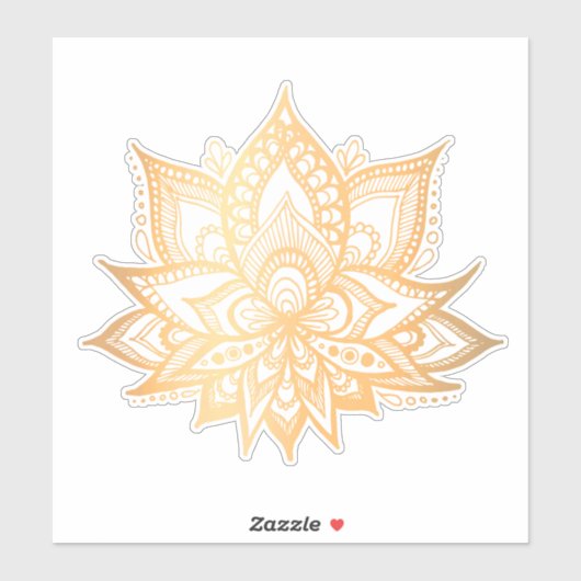 Boho Gold Lotus Bloem Sticker (Vel)