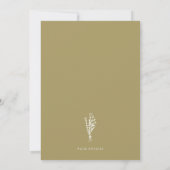 Boho Gold Minimalist Botanisch Boeket Save The Date (Achterkant)