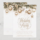 Boho Gold Ornamenten Baubles Kerstfeest Kaart (Voorkant / Achterkant)