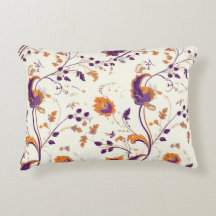 Boho Gold Paarse Brush Accent Pillow