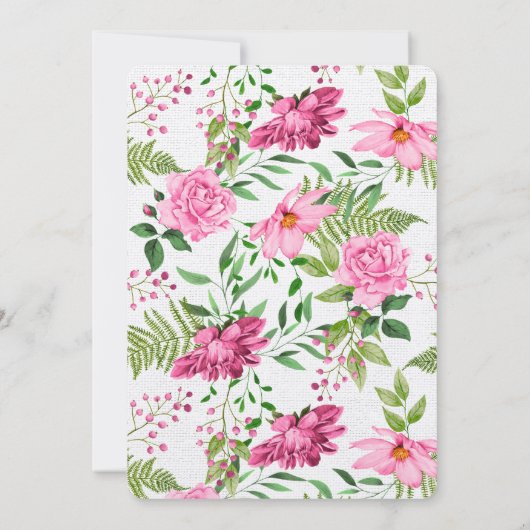 Boho Gold Pink Waterverf Floral Vrijgezellenfeest Kaart (Achterkant)