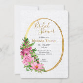 Boho Gold Pink Waterverf Floral Vrijgezellenfeest Kaart (Voorkant)