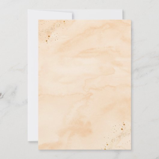 Boho Gold Rainbow Clouds Baby Shower Kaart (Achterkant)